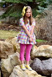 2 PIECE SET - Plaid Parker Tunic & Magenta Capris - L+E